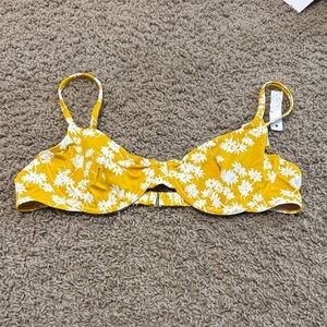Madewell Yellow Floral Bikini Top size M